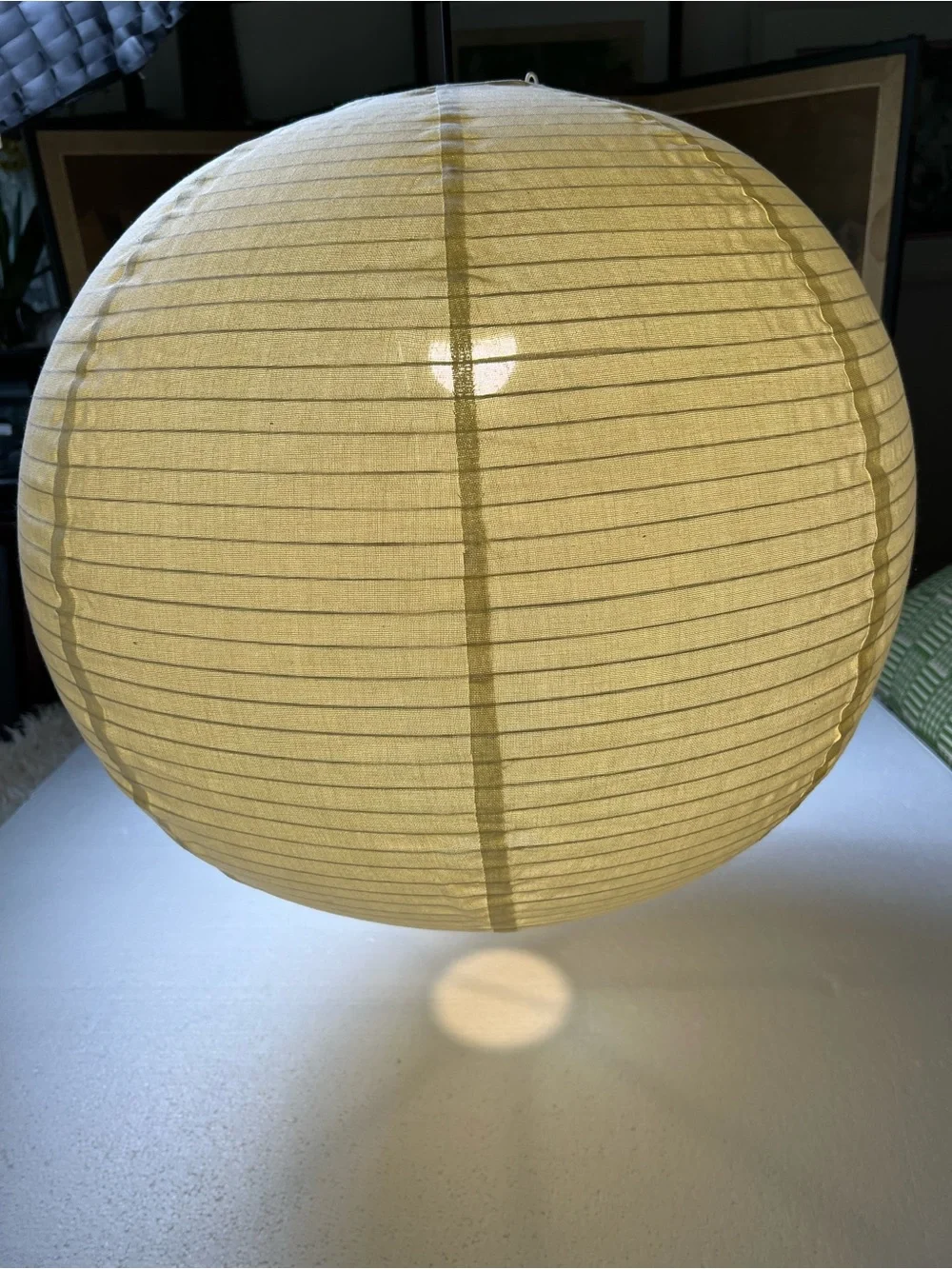 Round Beige Paper Lantern Pendant Shade